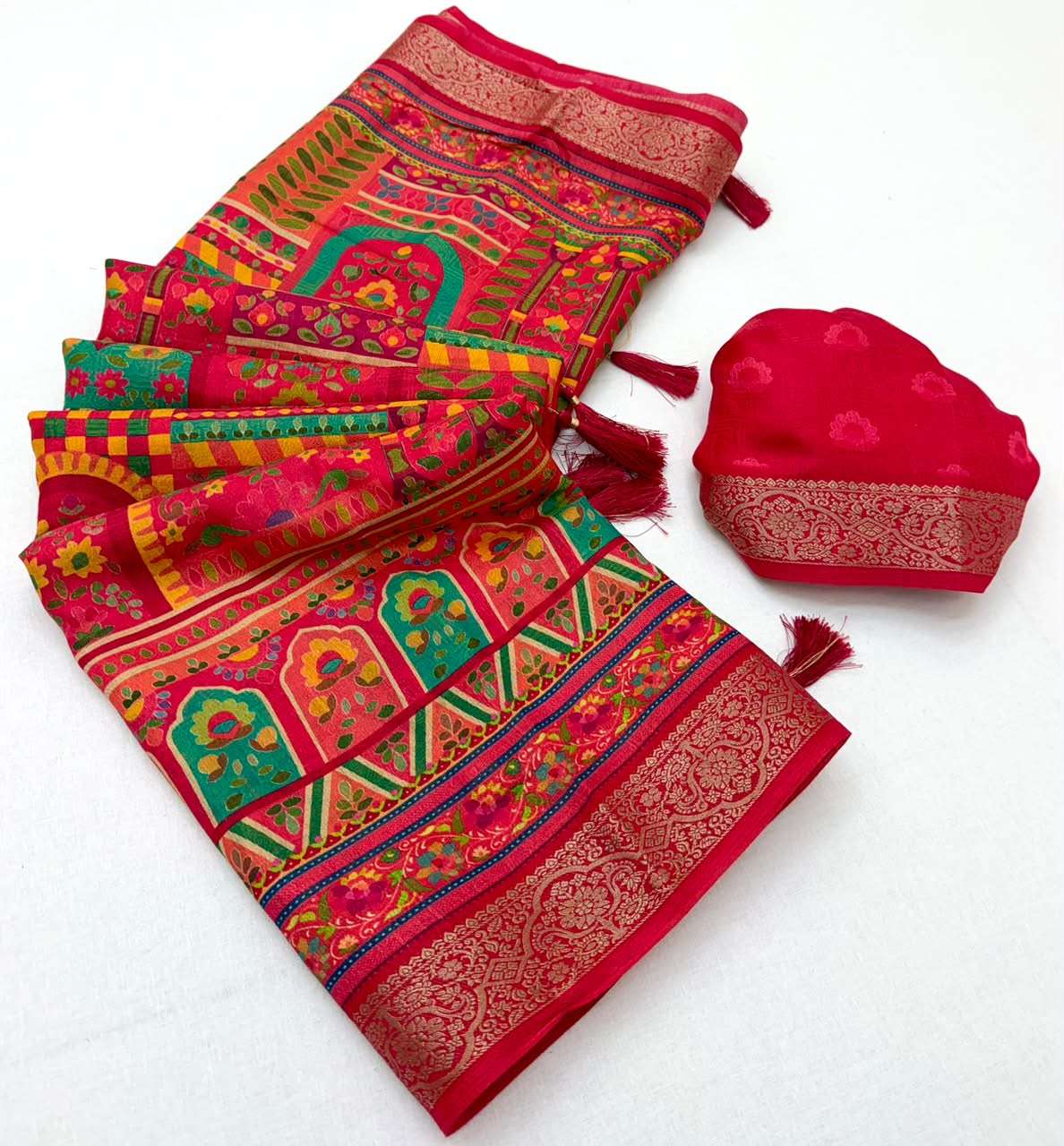RajMata Series Aahana Soft Nylon Viscous fabric Multicolor Direct Print on saree wholesale in surat